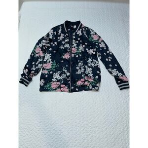 Divided H&M  Blue and Pink Floral Bomber Jacket/ Size-6